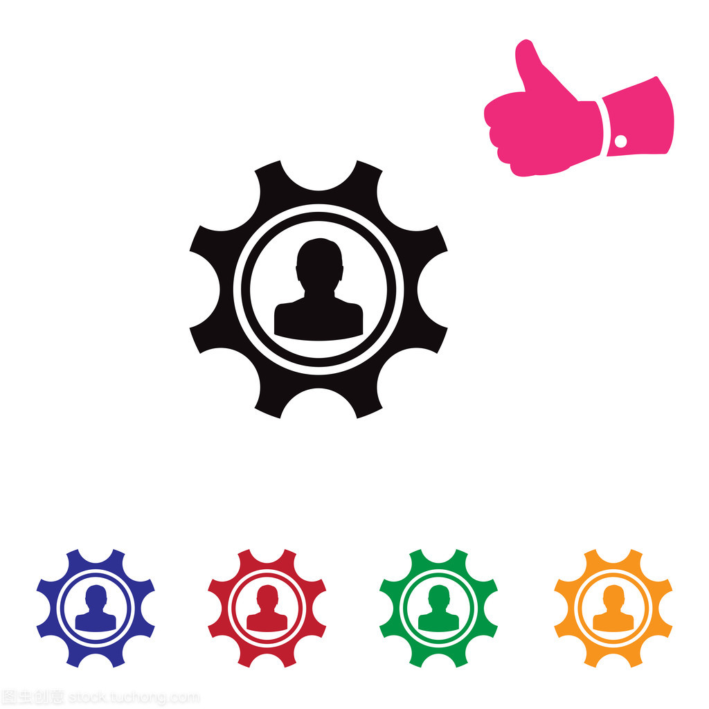 齒輪矢量圖標 平面設計中的機械美學